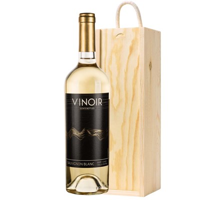 Vinoir Sauvignon Blanc 75cl White Wine in Wooden Sliding lid Gift Box
